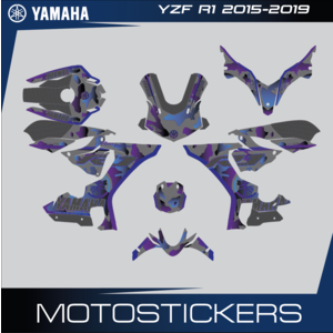 Yamaha YZF R1 Violet Camo 2015 2016 2017 2018 2019
